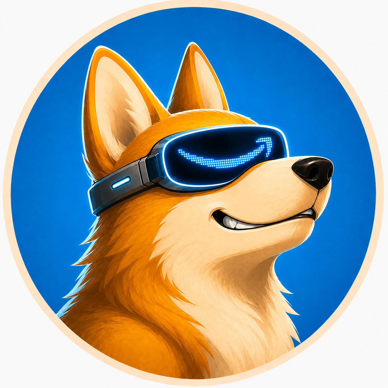 Redesigned Rufus — futuristic visor-wearing mascot